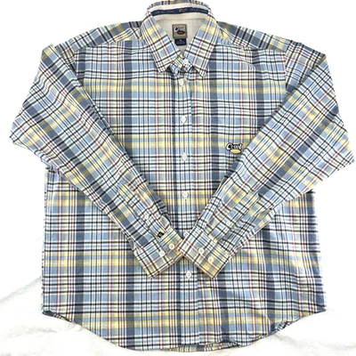 Cruel Girl Shirt Women’s Small Blue Yellow Western Plaid Button Up Long Sleeve M - Image 1 of 4
