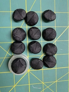 12 Black Vintage Plastic Fancy Buttons 7/8" - Picture 1 of 5