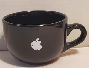 Taza de sopa con logotipo de Apple, negra, logotipo blanco, artículo M - Imagen 1 de 6