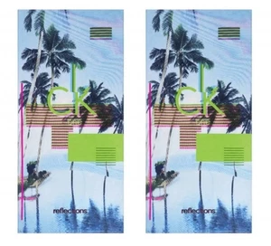 2 x CALVIN KLEIN CK One Reflections Cotton Beach Towels. 150cm x 70cm - Picture 1 of 5