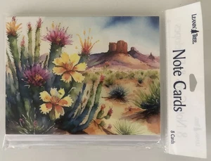 8 Leanin Tree Cards Blank Inside, BLOOMING DESERT, CACTUS FLOWERS, PRETTY, USA - Picture 1 of 2