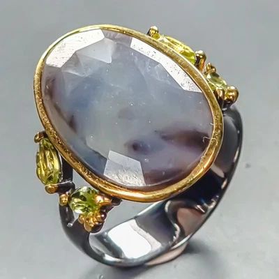 Joyería Vintage Anillo Zafiro Azul Plata de Ley 925 Talla 7.75/R447266 Foto 1 de 4