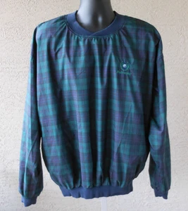 Roche Mens Size XL Budweiser Reversible Green Plaid/Navy Windshirt Pullover - Picture 1 of 8