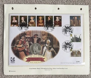 Silver Proof £2 Coin FDC. Henry VIII & His Six Wives. Info Card. 288/999 GB - Picture 1 of 8