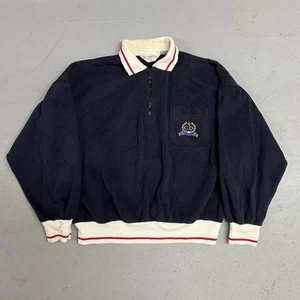 Sudadera suéter vintage Christian Dior Monsieur años 80 90 1/4 cremallera para hombre escudo M - Imagen 1 de 14