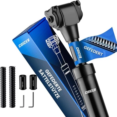 Gefederte Sattelstütze 27.2 /30.9/31.6mm, 3 In 1 Fahrradsattel Stange, bis 12... - Bild 1 von 4