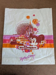 Bolsa de compras de plástico de colección 1986 Walt Disney World Epcot Mickey Mouse venta al por menor - Imagen 1 de 6