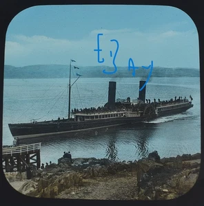 Foto RMS COLUMBIA RADDAMPFER LOCH FYNE UM 1890 VIKTORIANISCH Magic Lantern Dia - Bild 1 von 5