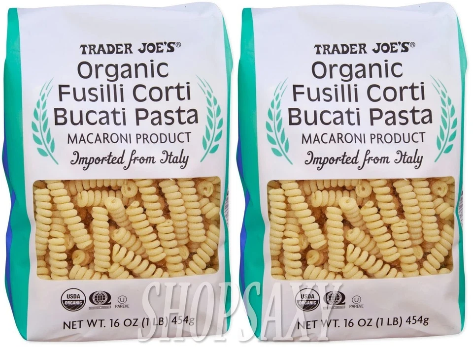 2 paquetes de pasta Trader Joe's orgánica Fusilli Corti Bucati Marcaroni 16 oz cada uno X2 Foto 1 de 1