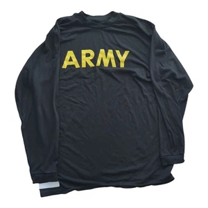 Large - Men's APFU Long Sleeve Shirt Army Black and Gold PT Fitness Shirt EXC - Picture 1 of 1
