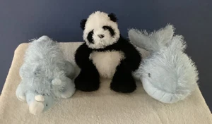 Webkinz 3 Piece Lot Rhino, Panda, Blue Whale No Codes - Picture 1 of 9
