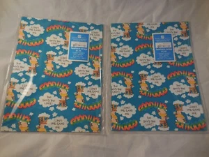 Vintage American Greetings Flat Gift Wrap NIP Ziggy Good Luck - Picture 1 of 3