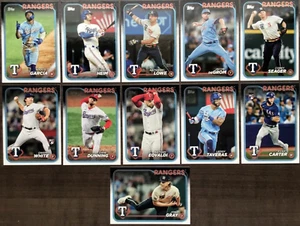 2024 Texas Rangers 40 Karten Lot mit TOPPS TEAM SET 26 AKTUELLE Spieler + BOCHY - Bild 1 von 2