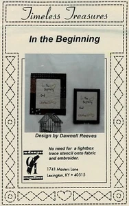 IN THE BEGINNING -TRANSFER CRAFT DESIGN-INCLUDING STENCIL-TIMELESS TREASURES - Picture 1 of 1