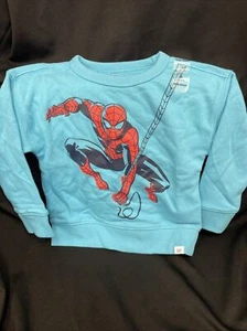 Baby Gap Spiderman French Terry Blue Sweatshirt 2 Years - Picture 1 of 4