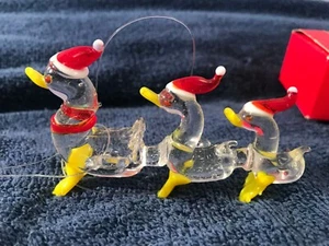 Adorno de Navidad Silvestri cristal patos sombreros de Santa NUEVO EN CAJA CH4012 - Imagen 1 de 6