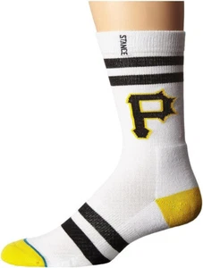 Stance MLB Pittsburgh Pirates Classic Pique Socks Men's Medium 6-8.5 White NEW - Picture 1 of 3