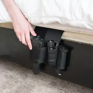 Concealed Carry Under Car Seat Mattress Bedside Pistol Gun Holster Magazine Pack - Picture 1 of 12