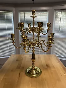 Baldwin Candelabra 13 Candle Holder Solid Brass Very Heavy Ornate 19.75” Tall - Picture 1 of 17
