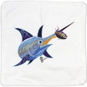 Embroidered Cushion Pillow Cover Marine Art Swordfish Outdoor Marine Canvas - Picture 1 of 6