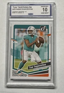 Panini Donruss Tua Tagovailoa #190 CCG 2023 10 GEM MT Dolphins - Imagen 1 de 2