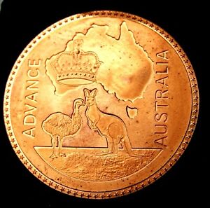 1910 Australia Fantasy Proof COPPER  King George V Patina Issue -Mintage just 50