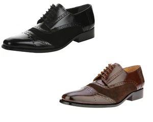 LIBERTYZENO Mens Genuine Suede Leather Oxford style lace up Formal Dress Shoes - Picture 1 of 22