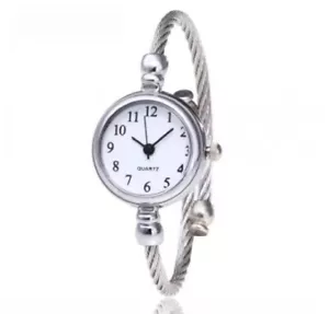 Womens Girls Slim Diamond Bracelet Watch Simple Round Quartz Analog Dress Watch - Picture 1 of 4