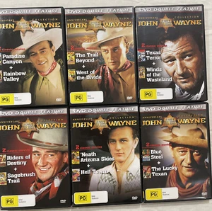 John Wayne DVDs 6 Double Feature Western All Region - Picture 1 of 19