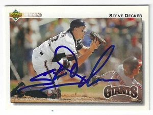 STEVE DECKER SAN FRANCISCO GIANTS SIGNED CARD MARLINS LOS ANGELES ANGELS ROCKIES - Picture 1 of 1