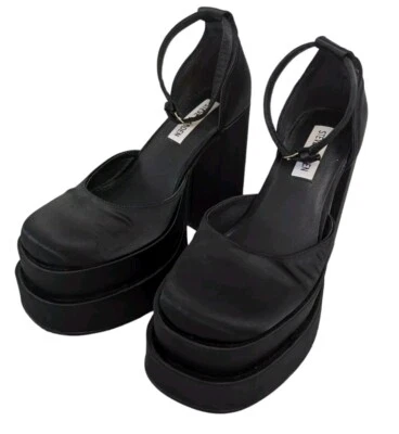 Steve Madden Mujer Charlize Negro Plataforma Tacones 5.5 Mediano Foto 1 de 4