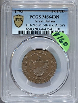 1795 GB 1/2 Penny Conder - Middlesex - Allen's - D&H 246 - E: Chandos St - CT606 - Image 1 of 4