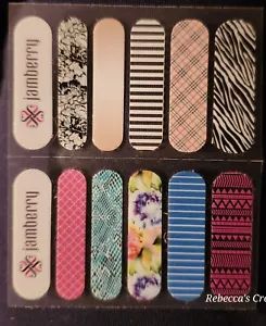 Jamberry Nail Wraps Assorted 10 Samples 10-20 Accent Nails Mixed Manicure-S/S 15 - Picture 1 of 3