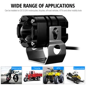 1Pair 40W 6500K DC12V External Black LED Headlights w/Button Switch+ Harness Set - Picture 1 of 20
