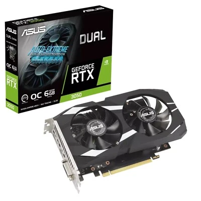 Asus Dual RTX 3050 OC Edition 6GB GDDR6 video card PCI-E 4.0 x16 96bit 1537MHz - Image 1 of 4
