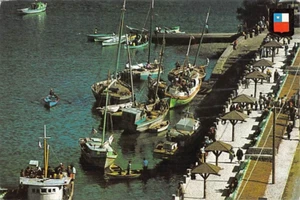AK FX: Boote, Puerto Montt, Chile, 4x6, unbespielt - Bild 1 von 2
