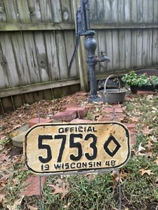Auto Wisconsin 1948 matrícula coche municipal oficial # 5753, necesita repintado - Imagen 1 de 6