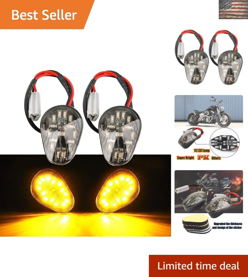 Flush Mount Amber LED Turn Signal Indicators – Fits Yamaha R1, R3, R6 Models Foto 1 de 4