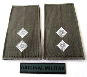 KLETT  Aufschiebeschlaufen Oberleutnant weiß/oliv Dienstgrad Rang Abzeichen      - Bild 1 von 1