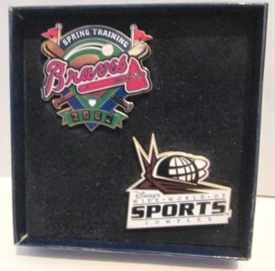 DISNEY ATLANTA BRAVES BASEBALL SPRING TRAINING 2002 PIN SET WIDE WORLD OF SPORTS - Image 1 of 2