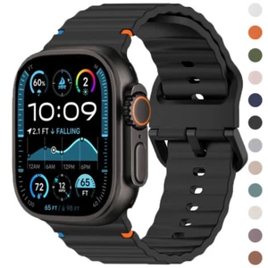 Silikonowy pasek do Apple Watch Series 10/9/8/7/6/5/4 Ultra 42/46/49mm pasek sportowy - Zdjęcie 1 z 25