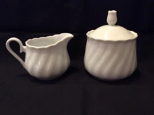 SHAFFORD (CREAMER & SUGAR) IMPERIAL WHITE FINE PORCELAIN, 3 PIECE IN ORIGINALBOX - Picture 1 of 6