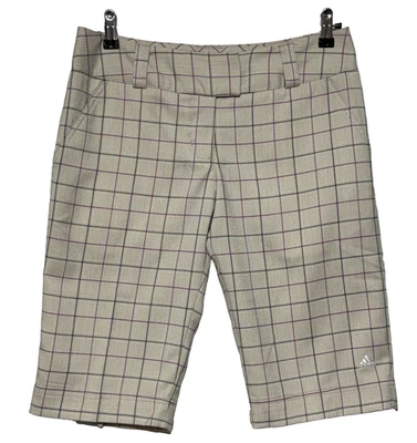 Adidas Shorts Womens 6 Beige Red Blue Plaid Bermuda Golf Actual 31X13 NWT - Image 1 of 4
