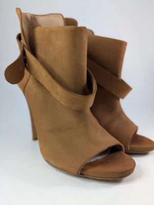 Maison Martin Margiela Hand Made Brown Suede Open Toe Ankle Boots 38/ 7.5 Italy - Image 1 of 4