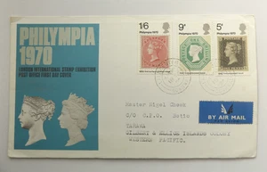 PHILYMPIA INTERNATIONAL STAMP EXHIBITION 1970 PENNY BLACK FIRST DAY COVER - Picture 1 of 5