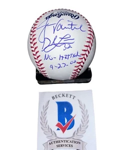 Jason Varitek + Derek Lowe Signed Baseball No Hitter Autographed Auto Red Sox - Picture 1 of 2