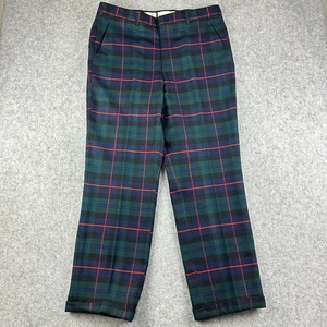 Brooks Brothers Makers Pantaloni Uomo 36 Verde Tartan Plaid Lana Golf Made in USA* - Foto 1 di 14