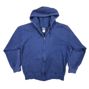 Sudadera con Capucha Vintage Prospirit Azul Marino Cremallera Completa Para Hombre Mediana Forrada de Vellón - Imagen 1 de 6