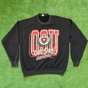 Vintage Ohio State Buckeyes Crewneck Sweatshirt Men’s Medium Black Retro OSU - Picture 1 of 7