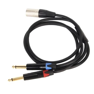 Dual 1/4 Inch To XLR Male Y Splitter Cable XLR Male To Dual 6.35mm TS Mono Plug - Picture 1 of 12